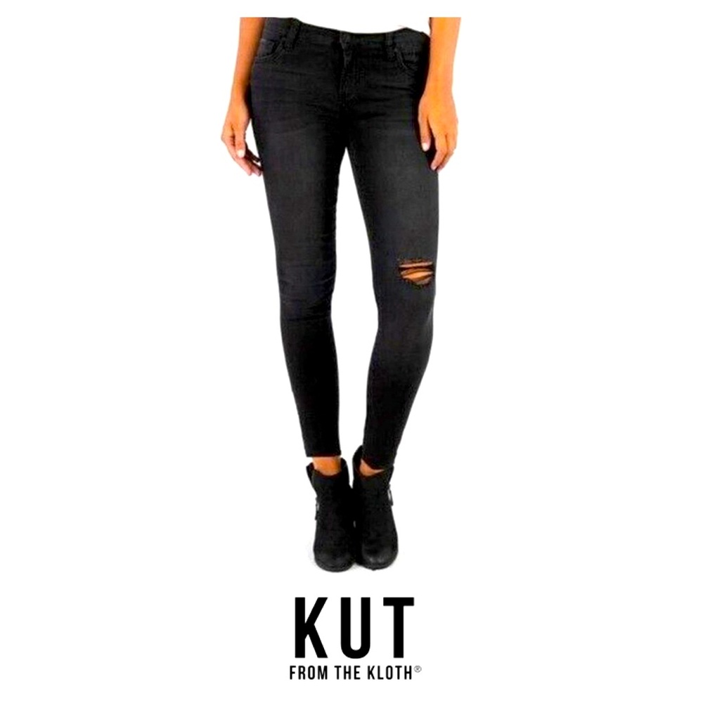 Kut from the Kloth Ankle Distressed Skinny Jeans